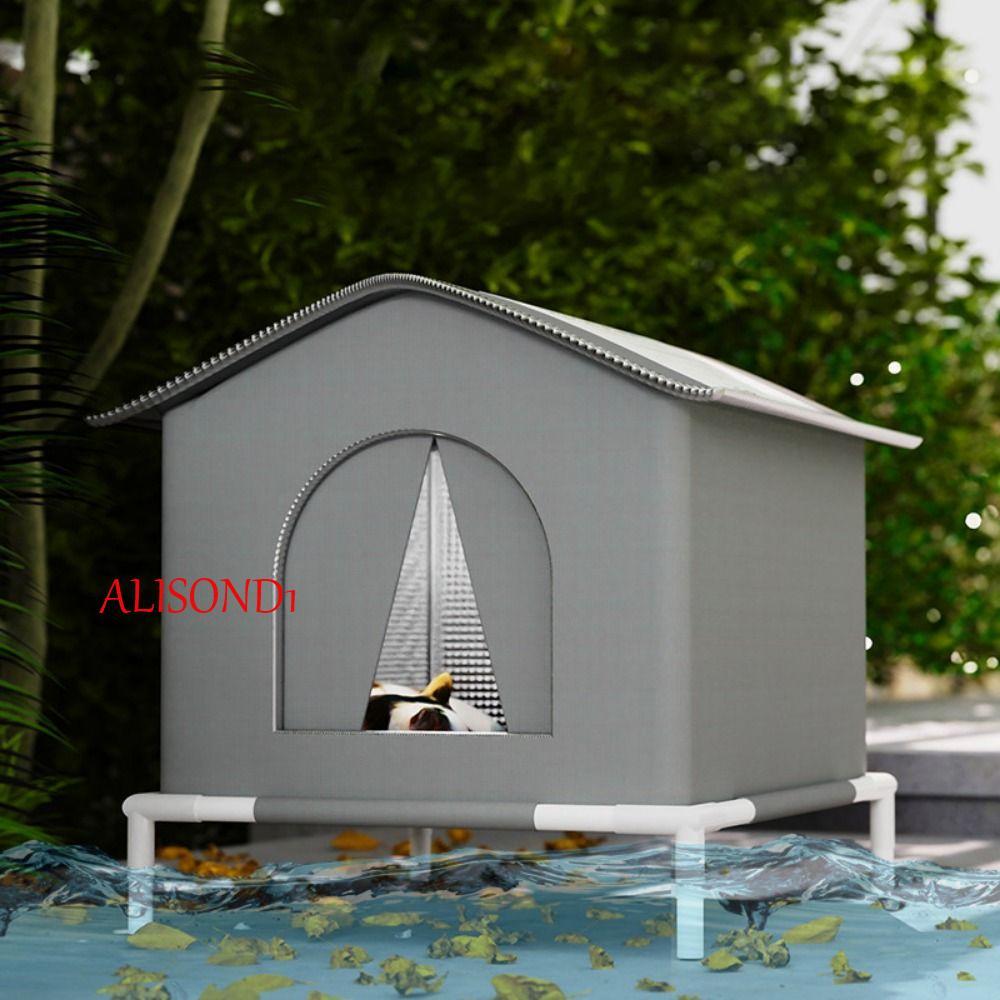 ALISOND1 ถ้ําสุนัขทําความเย็น, บ้านแมวฉนวนกันน้ําแบบพับได้, ที่หลบภัยแมวส่วนกลางที่อบอุ่นแบบพกพา แคมป์ปิ้ง