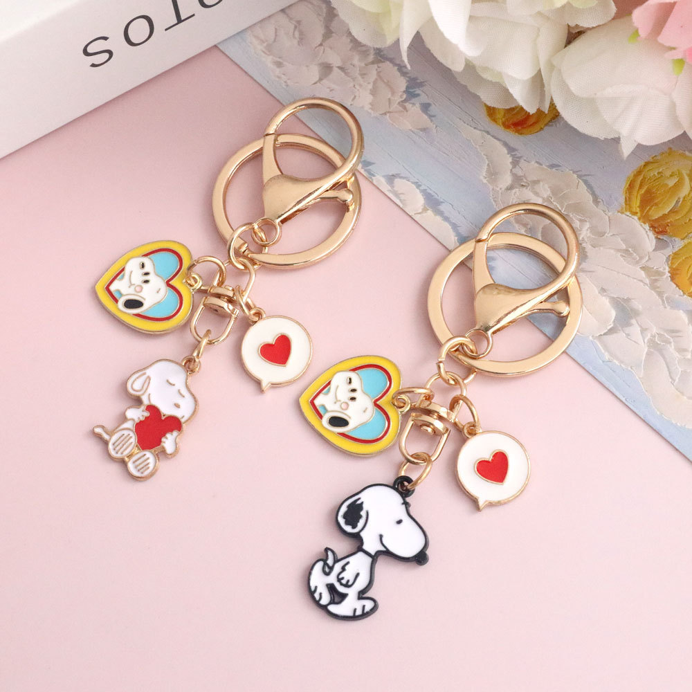 Snoopy Alloy Keychain Bag Charm Key Ring Backpack Pendant