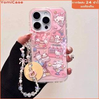 เคสไอโฟน17 13 สำหรับ IPhone 12 16 15 11 14 Pro Max 14 16 15 Plus 16 14 12 11 15 Pro หวานสวัสดีคิตตี้เค้กทำนองเพลงปกใหม่