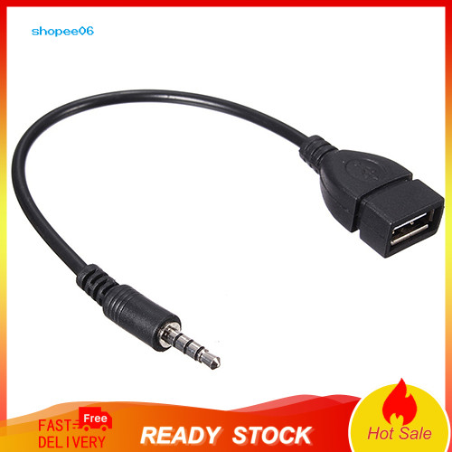 SETN 35mm Male Audio AUX-in-Jack to USB 20 Type A Female OTG Converter Cable