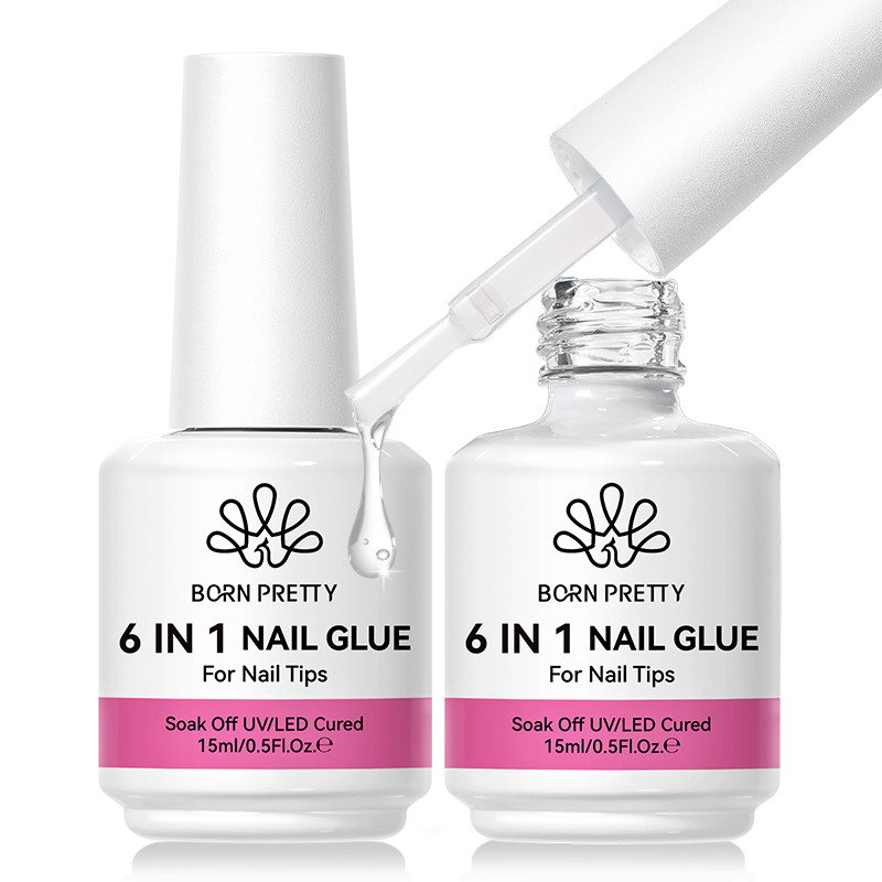 Born PRETTY 6 IN 1 กาวเจลทาเล็บเจล น้ํายาทาเล็บเจล ฐานเจลเคลือบด้านบน ต่อเล็บเจล กาวต่อเล็บ pvc