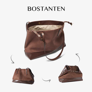 BOSTANTEN Allin Bag กระเป๋าถือผู้หญิง Suede PU กระเป๋า Tote ผู้หญิงขนาดใหญ่ ใส่โน้ตบุ๊กได้ กระเป๋าทำงาน สะพายไหล่ สไตล์เกาหลี เรียบหรู