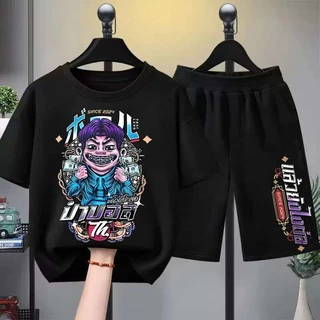 【จัดส่งจากประเทศไทย】 เซ็ตชุดเด็ก เสื้อ+กางเกง ชุดสองชิ้น เสื้อยืดเด็ก คอตตอน เสื้อยืดเด็ก คอตตอน ชุดสูทเด็กผู้ชาย ชุดลำล
