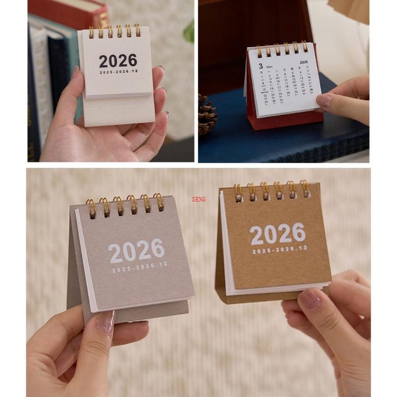 Seng 2026 ปฏิทินตั้งโต๊ะ Twin-Coil Binding Tabletop ปฏิทิน 18 เดือน Runs จาก Jul 2025 ถึง Dec 2026 ส