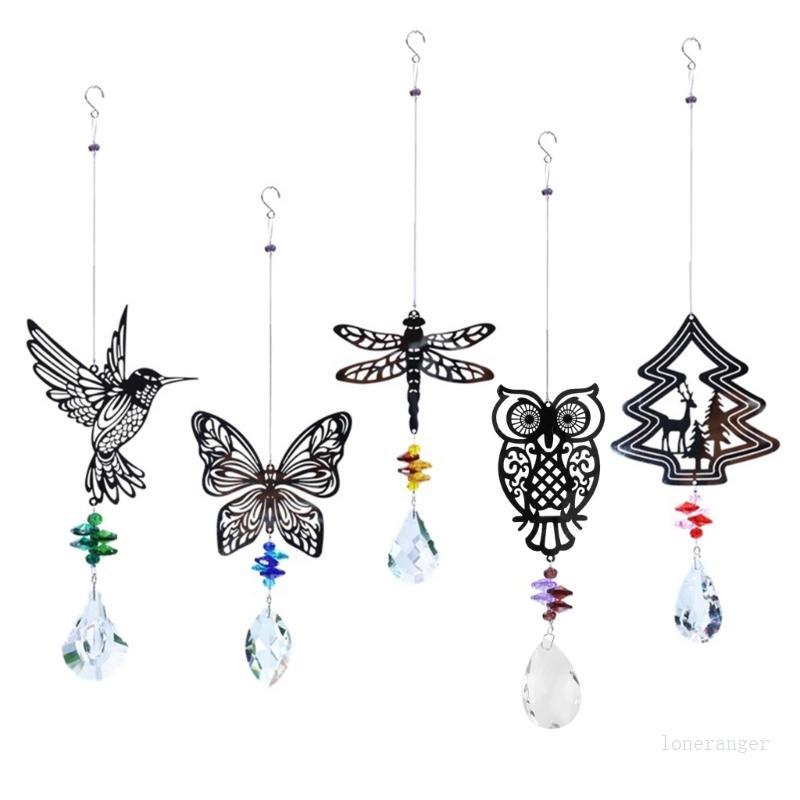 Loner Crystal Garden Suncatcher สําหรับผีเสื้อแขวนจี้ลมตีระฆัง Rainbow Pris