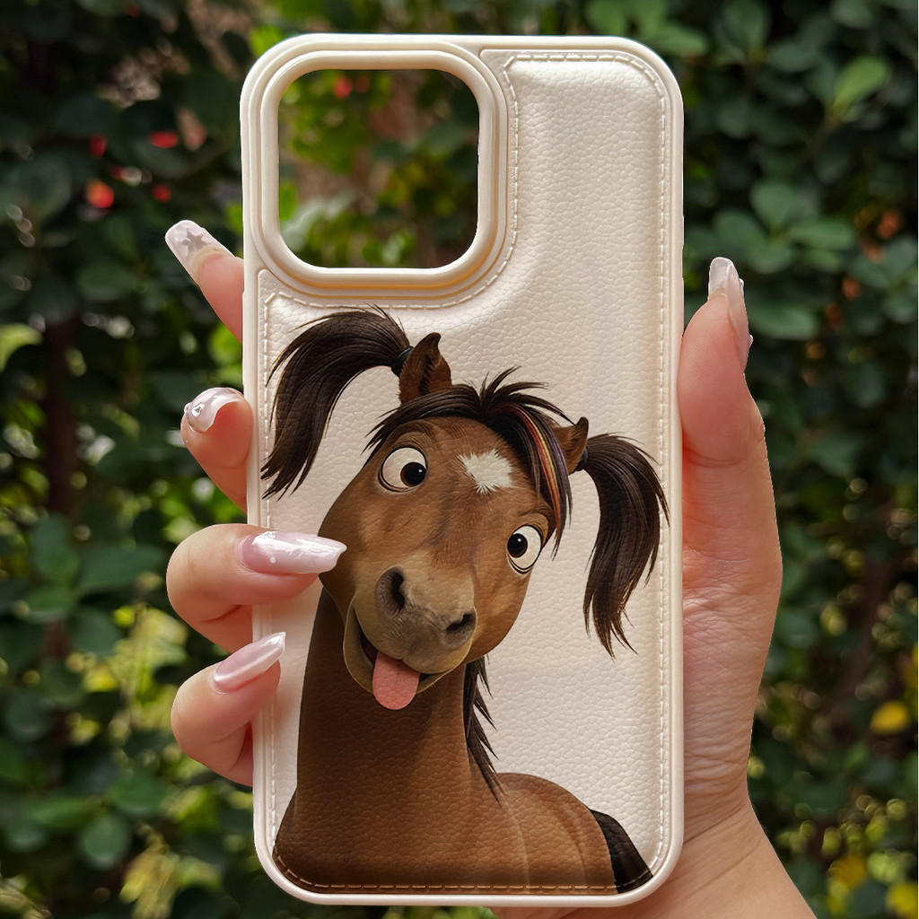เคสโทรศัพท์หนังลายผมหางม้าคู่ ใช้ได้กับ iPhone 13Pro/11/12ProMax/14/15/16,X/XS/XSMax,7/8Plus ช่วยปกป้องเลนส์และกันกระแทก