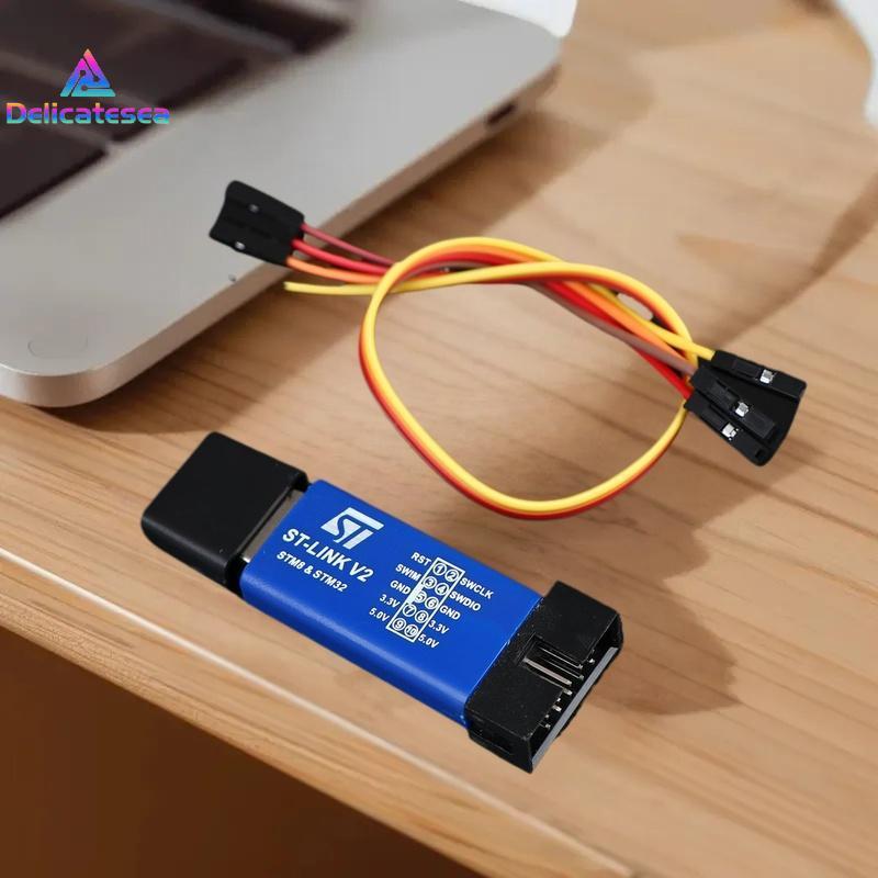 [Delicatesea] 1/2/3 ชิ้น ST LINK V2 LINK STLINK STM8 STM32 จําลองดาวน์โหลดโปรแกรมเมอร์ W ฝาครอบสาย D