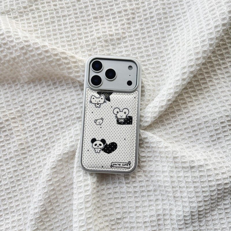 Insสไตล์น่ารักสไตล์เกาหลีหนังการ์ตูนน่ารักเหมาะสําหรับApple iPhone17promaxเคสโทรศัพท์1613pro Xiaomi 