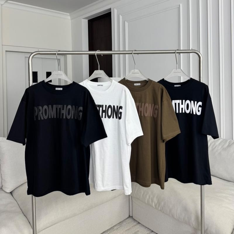 COD PTOV-2 PREMIUM PROMTHONG เสื้อยืดโอเวอร์ไซส์ ล่าสุดสบาย ๆ สไตล์เรียบง่ายเสื้อยืดสำหรับผู้ชายและผ