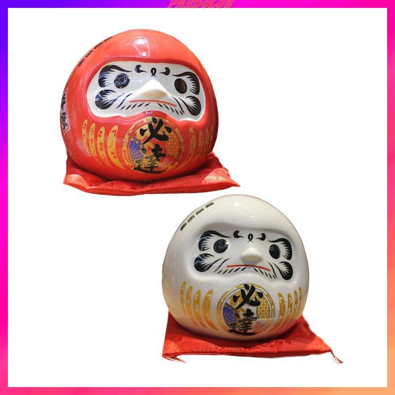 [Predolo2] กระปุกออมสินเซรามิค Daruma เครื่องประดับตุ๊กตาสะสมรูปปั้นญี่ปุ่นงานศิลปะ Feng Shui Craft 