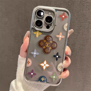 สําหรับiphone 17 Pro Max แบรนด์แฟชั่น LV 16 15 14 13 12 11 Pro Max 8 7 Plus X XR Xs Maxนุ่มหรูหราElectroplatedกรอบโปร่งใสเคสโทรศัพท์