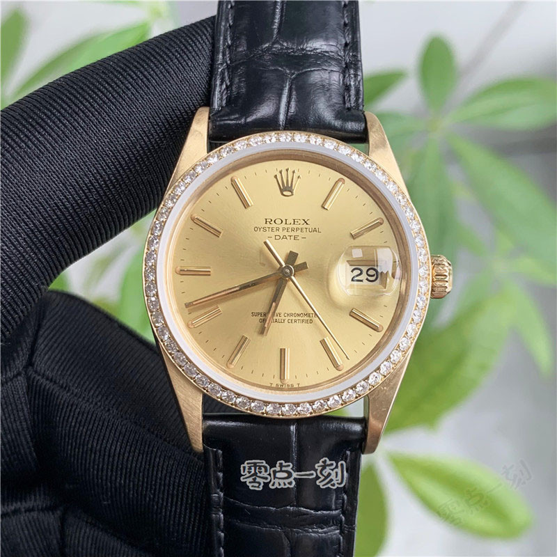 Rolex Watch Mens Watch 18K Gold Diary Type 15038 Automatic Mechanical Back Diamond