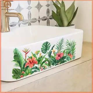 ABOVE ดอกไม้สดรูปแบบอ่างล้างจานพื้นที่ Baground Wall Stier ห้องน้ําตกแต่งผนัง Self-Adhesive ที่ถอดออกได้กันน้ํา Creative Stier TH