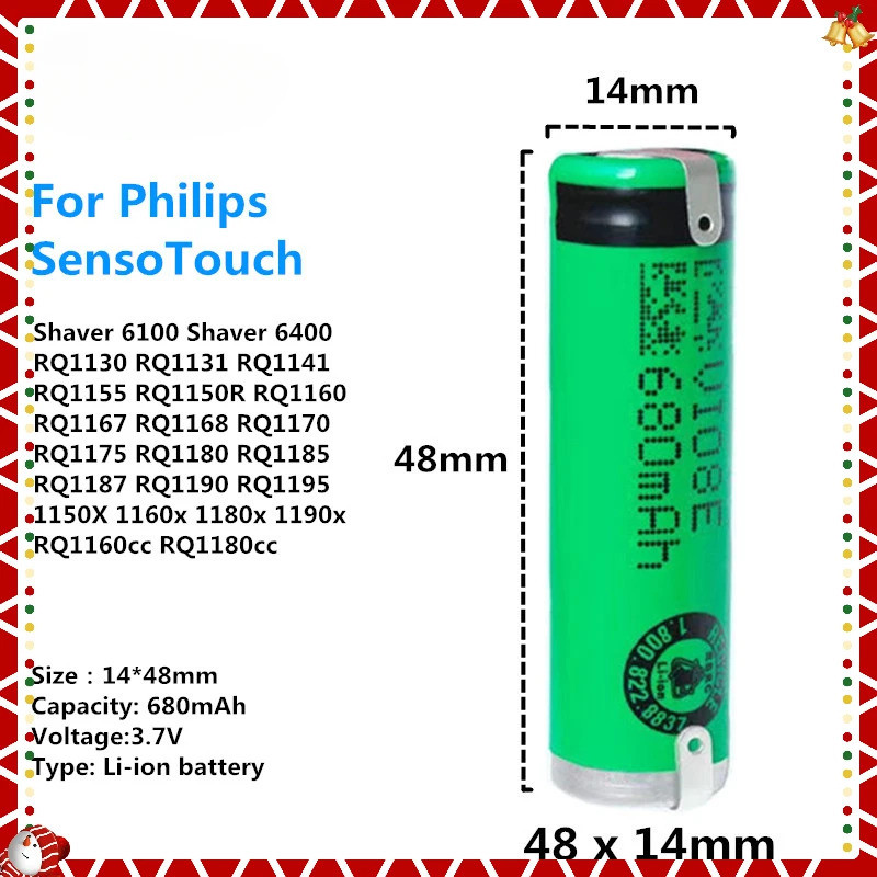 เครื่องโกนหนวด 6300 6400 แบตเตอรี่สําหรับ Philips Senso Touch RQ1130 RQ1131 RQ1141 RQ1155 RQ1150R RQ
