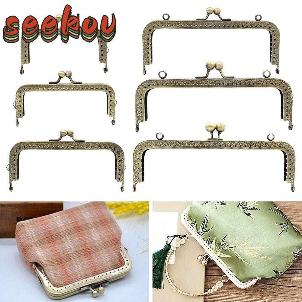 SEKOV Purse Frame Kiss Clasp, Vintage Bag Hardware Purse Frame, Mini Metal Purse Frame Bag Making