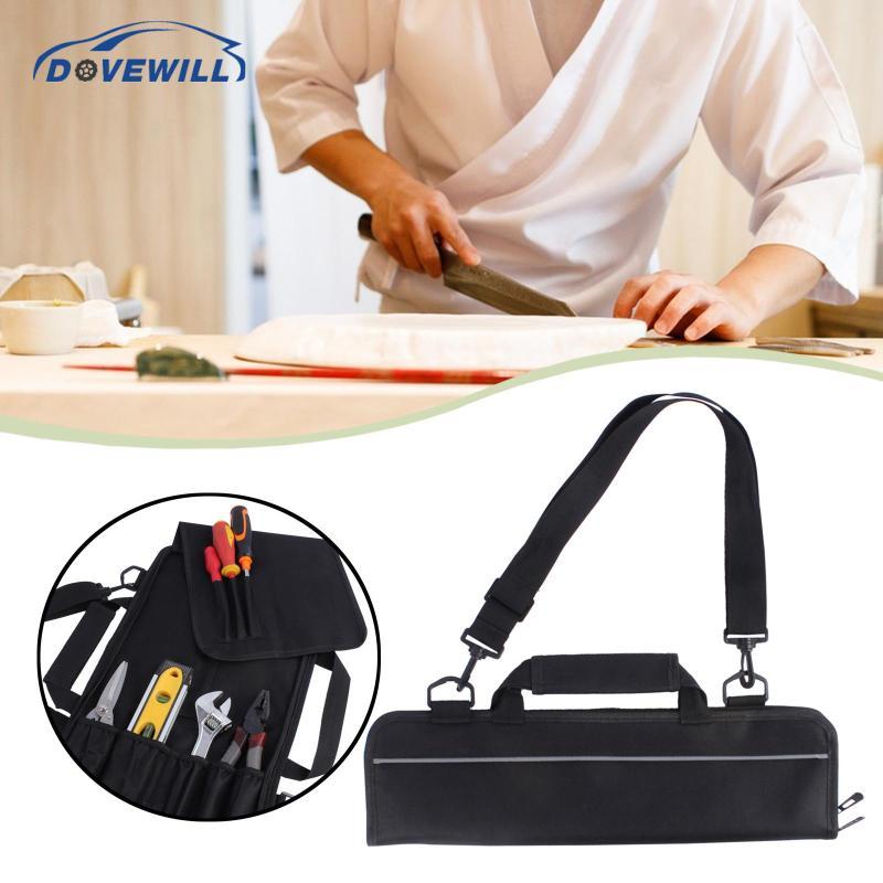 [Dovewill] Chef Knives Storage Bag Holder Protector with Handle and Shoulder Strap Cutlery Carrier C