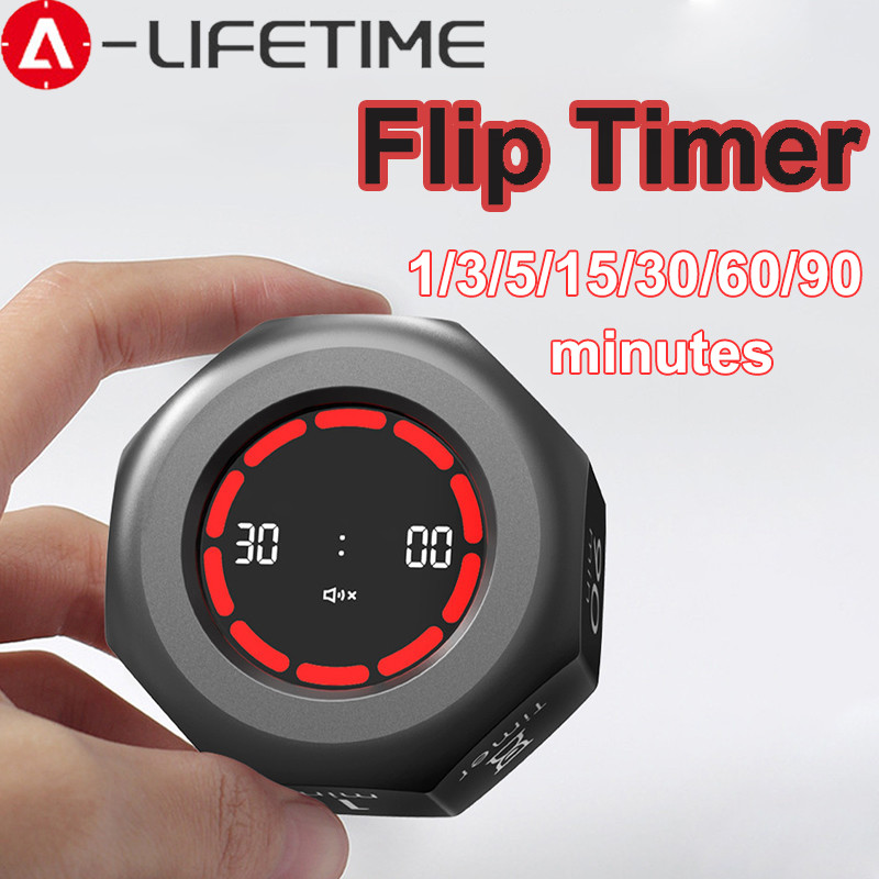 A-LIFE Cube Timer Gravity Sensor Digital Timer 90-Minute Visual Kitchen Timer การเรียนรู้ฟิตเนสจับเวลาเฉพาะสําหรับนักเรียน