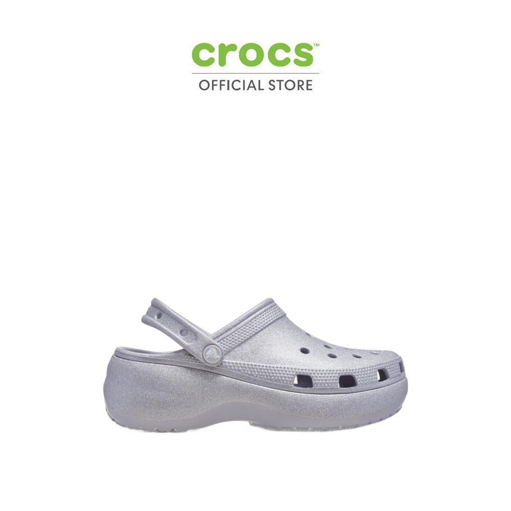 CROCS รองเท้าลำลองผู้หญิง CLASSIC PLATFORM GLITTER CLOG รุ่น 207241-5PS - MAUVE MIST