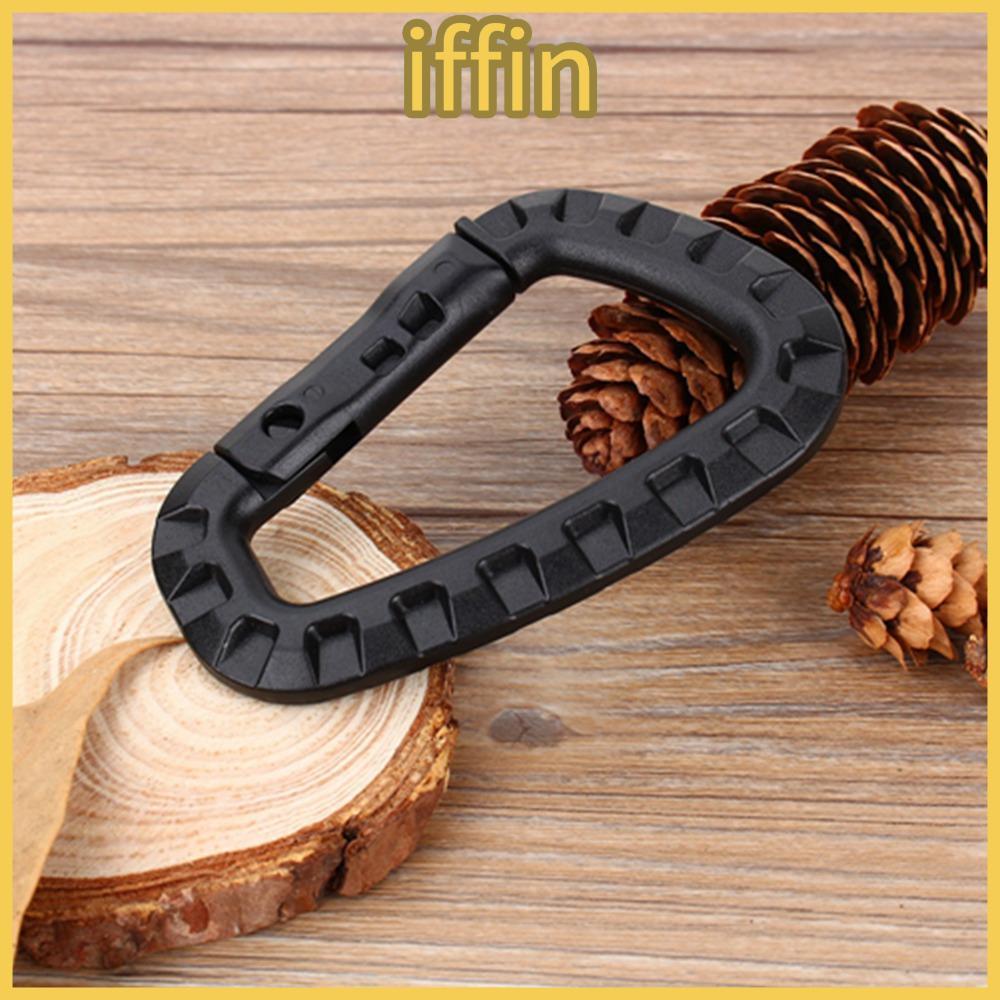 IFFIN 16 ชิ้น D Shape Buckle, Heavy Duty Mini Carabiner, Duarble Light Weight D แหวนปีนเขา
