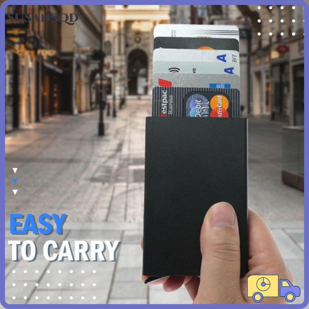 กระเป๋าสตางค์อลูมิเนียม ป้องกัน RFID มีซองด้านหลัง