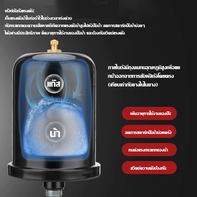 ถังแรงดัน ถังไนโตรเจน แท้ สำหรับ ปั้มน้ำแรงดันคงที่ Fujika Mitsu Hitachi ITC Kanto Clinton อะไหล่ถัง