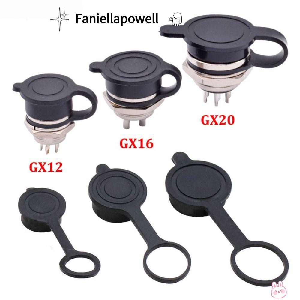 FANIELLAPOWELL GX12 GX16 GX20 หมวกกันฝุ่น,น้ําหนักเบากันน้ําการบินวงกลมปลั๊กฝาครอบซ็อกเก็ต,ป้องกันการรั่วซึม GX12 GX16 GX20 ยางฝุ่นหมวกการบินวงกลมปลั๊ก