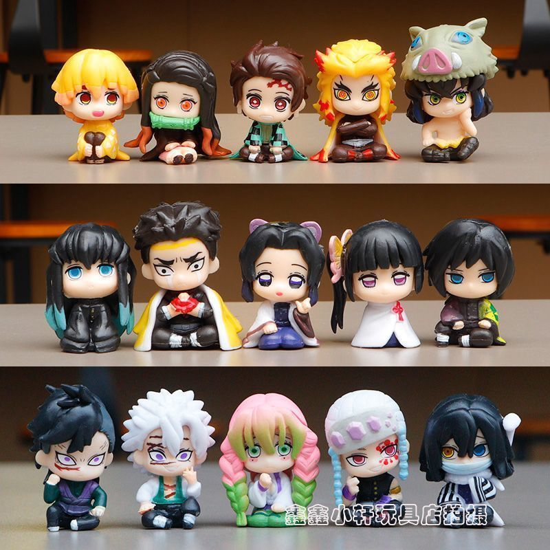 【Fast shipping】Demon Slayer: Q-Version Sitting Pose Collection Figure Nezuko, Zenitsu, Tanjiro, Inos