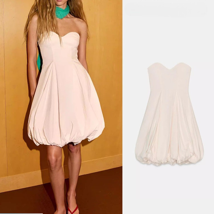 Tube Top ลายหัวใจ คอบอลลูน สำหรับผู้หญิง