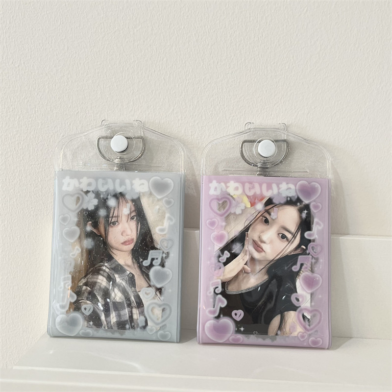 Love Note ช่องเสียบการ์ดคู่ 10 ซม. Photo Snap Card Holder Star Chasing Photo Card Campus Card Bus Card Storage Bag จี้ ราคา ถูกที่สุด ดีลบีเคเค แกลเลอรีภาพที่ 3