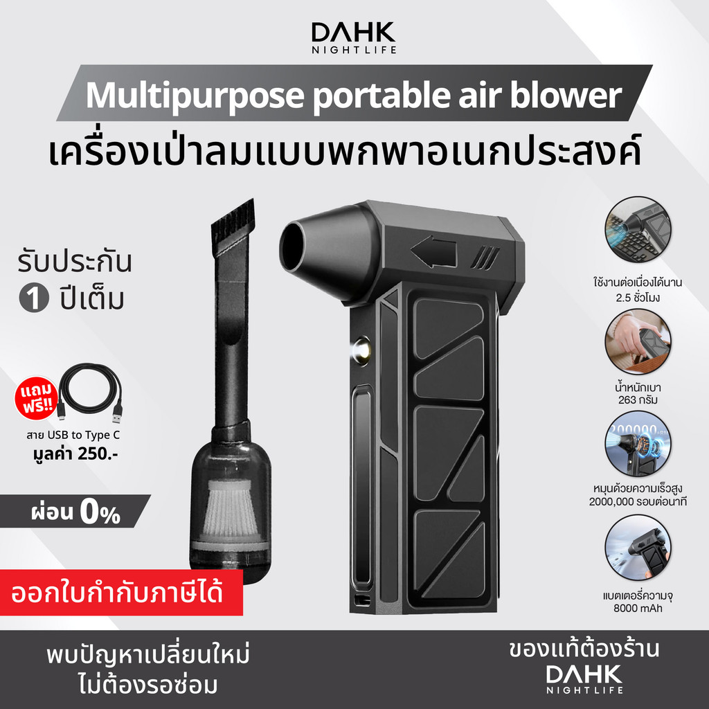 [ประกัน1ปี] เครื่องเป่าลมแบบพกพา เทอร์โบแฟน Jet Fan DAHK