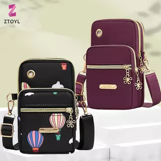 โทรศัพท์มือถือ Crossbody กระเป๋าสำหรับผู้หญิง แบบแฟชั่น ไหล่ 3 ชั้น พร้อมกระเป๋าสตางค์ และปลั๊กหูฟัง