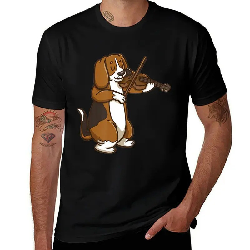 men Dog Violin T-Shirt man graphic man shirts Viola Beagle funny shirts t t for t Violinist man for 