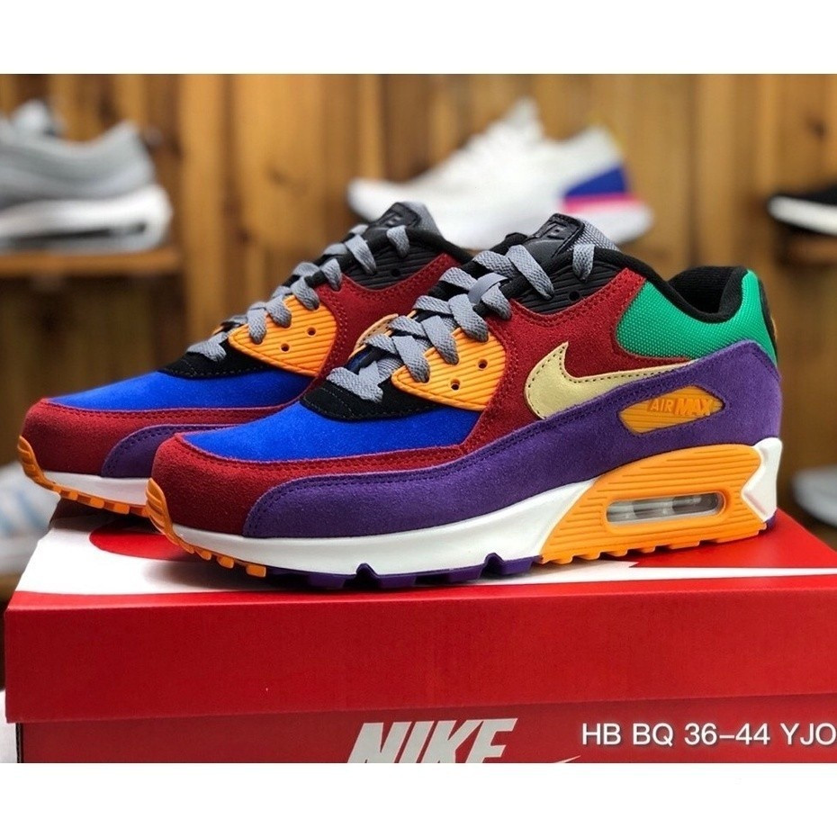 Nk Air Max 90 น้ําหนักเบา Breathable รองเท้าวิ่งสวมใส่เบาะ Shock-Absorbing รองเท้าผ้าใบ 3J0Z 8M0C