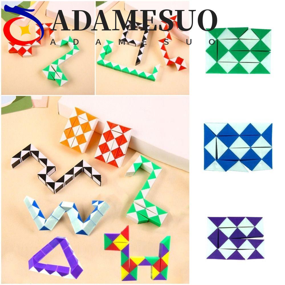 ADAMESUO Magic Snake Cube, พับที่ถอดออกได้ 24 ความเร็ว Magic Snake ไม้บรรทัด, 3D ปริศนา Transformabl