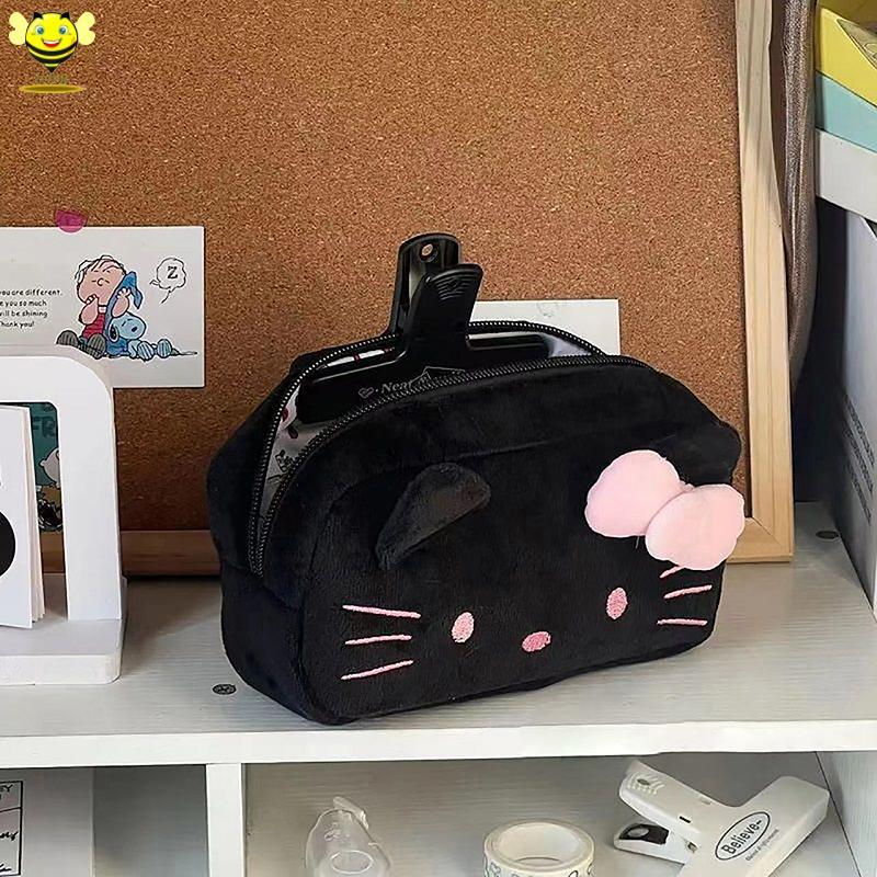 [Jiang] Kawaii Plush Pen Bag Student Large Capacity Stationery Bag Cute Girls Makeup Storage Bag TH