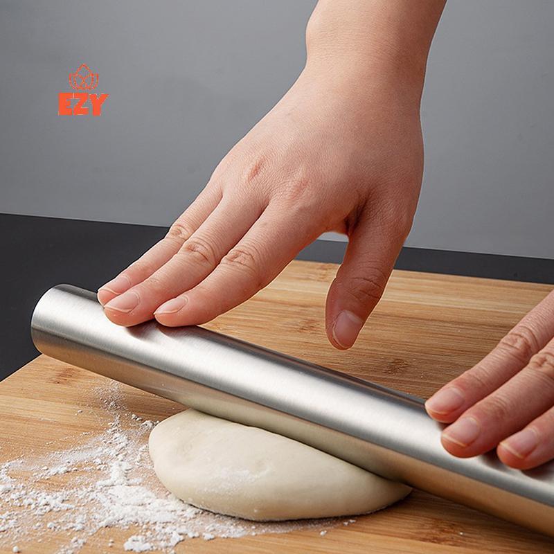 EZY สแตนเลส Rolling Pin เครื่องครัว Dough Roller Bake พิซซ่าก๋วยเตี๋ยวคุกกี้เกี๊ยวทํา Non-sti Baking