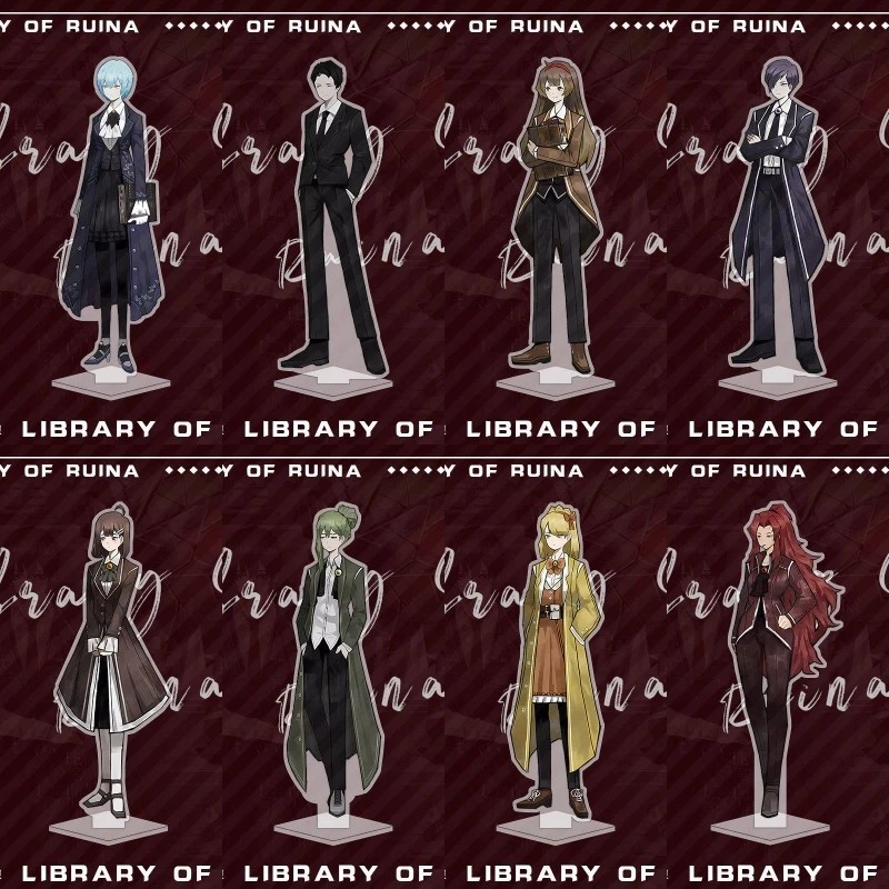 Standee Library of Ruina micha อะนิเมะรุ่น Angela Roland Malkuth Hod Michelle Netzach โต๊ะเรียนตกแต่