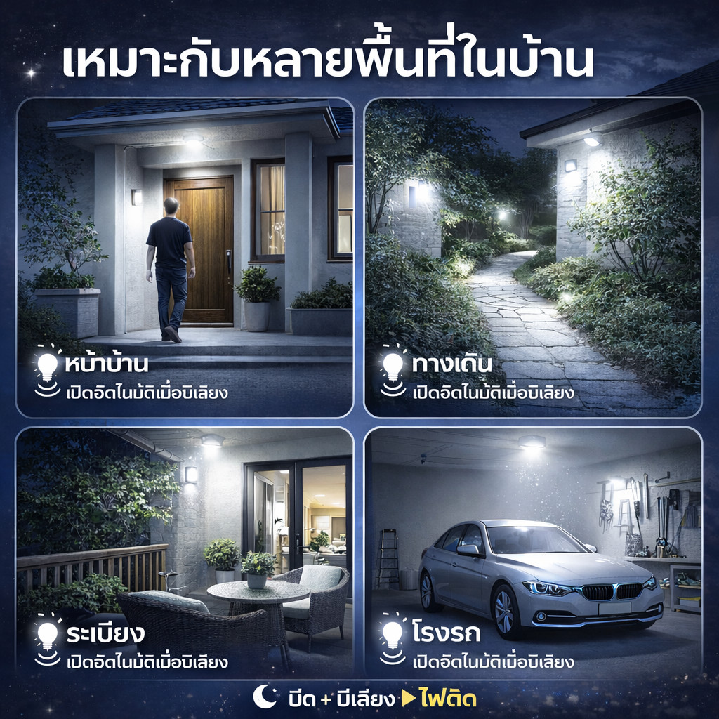 หลอดไฟ LED Light Sensor 12W ขั้ว E27 เปิดปิดอัตโนมัติ รูปที่ 4