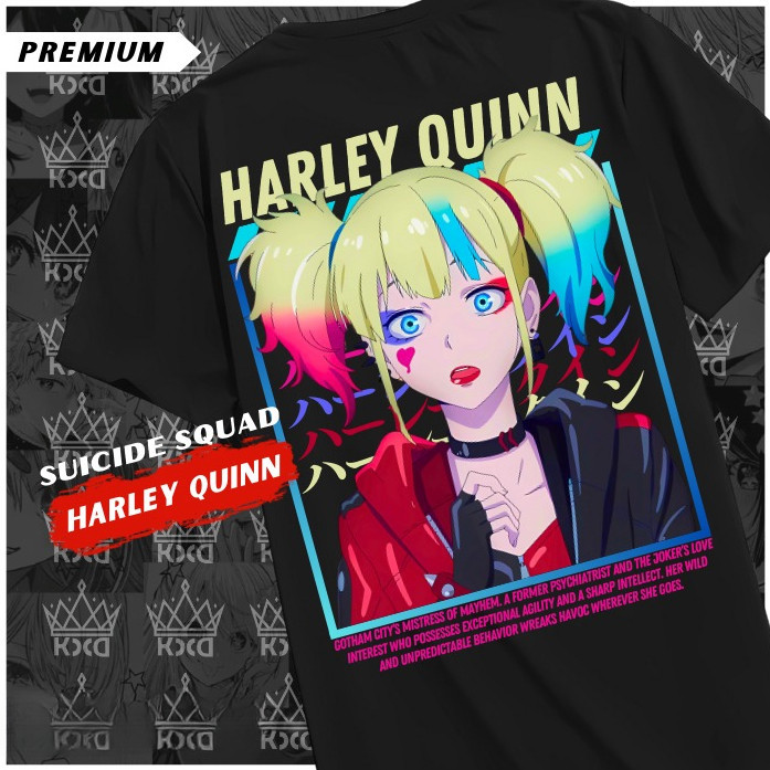 KATUN HARLEY QUINN อะนิเมะเสื้อยืดพรีเมี่ยมผ้าฝ้าย Unisex ผู้ใหญ่ Distro เสื้อยืด