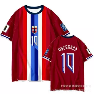 เสื้อทีมชาตินอร์เวย์ Haaland Edition สำหรับผู้ชายและผู้หญิง ออกแบบมาเพื่อความแห้งเร็วในเกมฟุตบอล World Cup Qualifiers