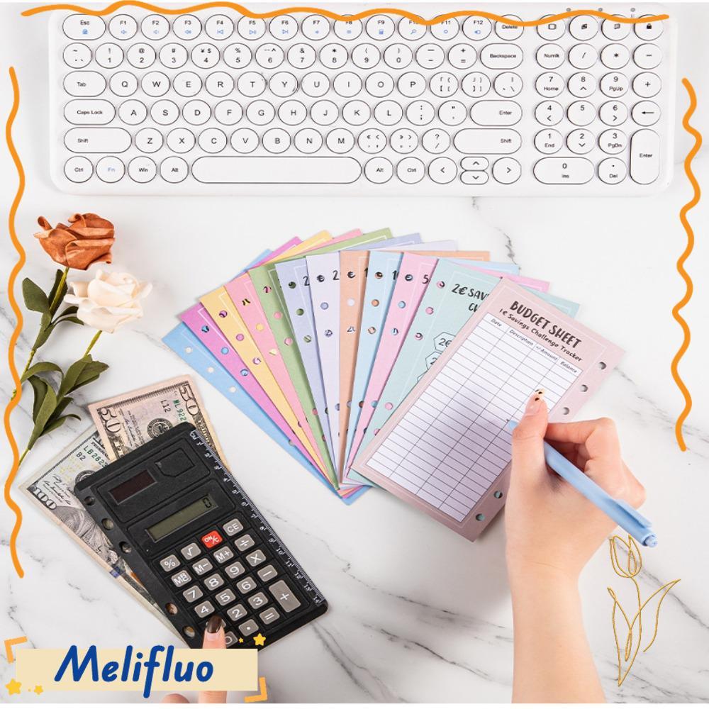 MELIFLUO การ์ดประหยัดค่าใช้จ่าย 48 ชิ้น, A6 100 ซอง 52 สัปดาห์ประหยัดท้าทายซองเงินสด, บันทึก USD Eur