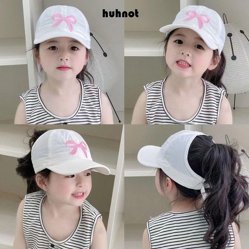 หมวกเบสบอลเด็ก ระบายอากาศไว พร้อมโบว์แฟชั่น ป้องกันรังสียูวี