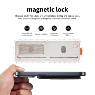 iBUY MagSafe Slim Card Holder 1 โทน สำหรับ iPhone ที่ใส่บัตรติดหลังมือถือ บางพิเศษ แม่เหล็กแรง หนัง PU