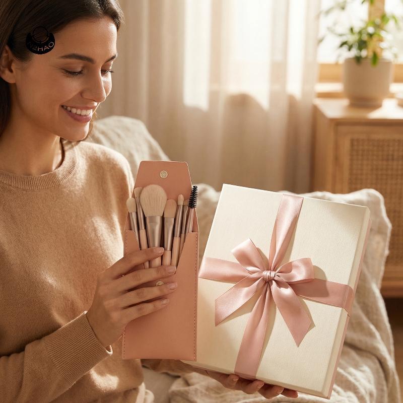 N2HAO ชุดแปรงแต่งหน้า 8 ชิ้นสําหรับรองพื้น คอนซีลเลอร์ Eyes & Blush A