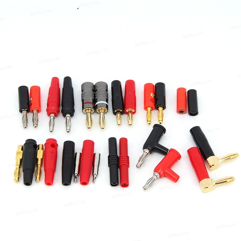 1 คู่โลหะทองทองแดง 4 มม.กล้วยชายหญิง Connector ซ็อกเก็ตสีแดงสีดําลําโพงเสียงสกรู angel Plug Solderless THH3
