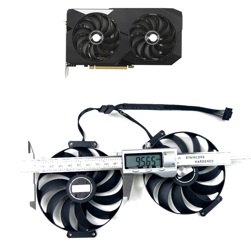 95 มม.CF1010U12S RX6650XT RX6600 RX6600XT RX6650 XT พัดลมกราฟิกสําหรับ ASUS Dual Radeon RX 6650 XT R