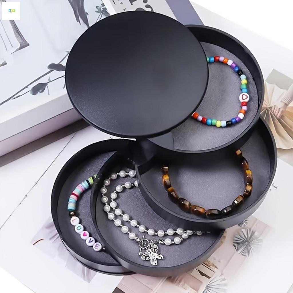 หมุน Jewlery กล่องเก็บ Classified Storage Desktop Jewlery Organizer เหมาะสําหรับแหวนสร้อยข้อมือ