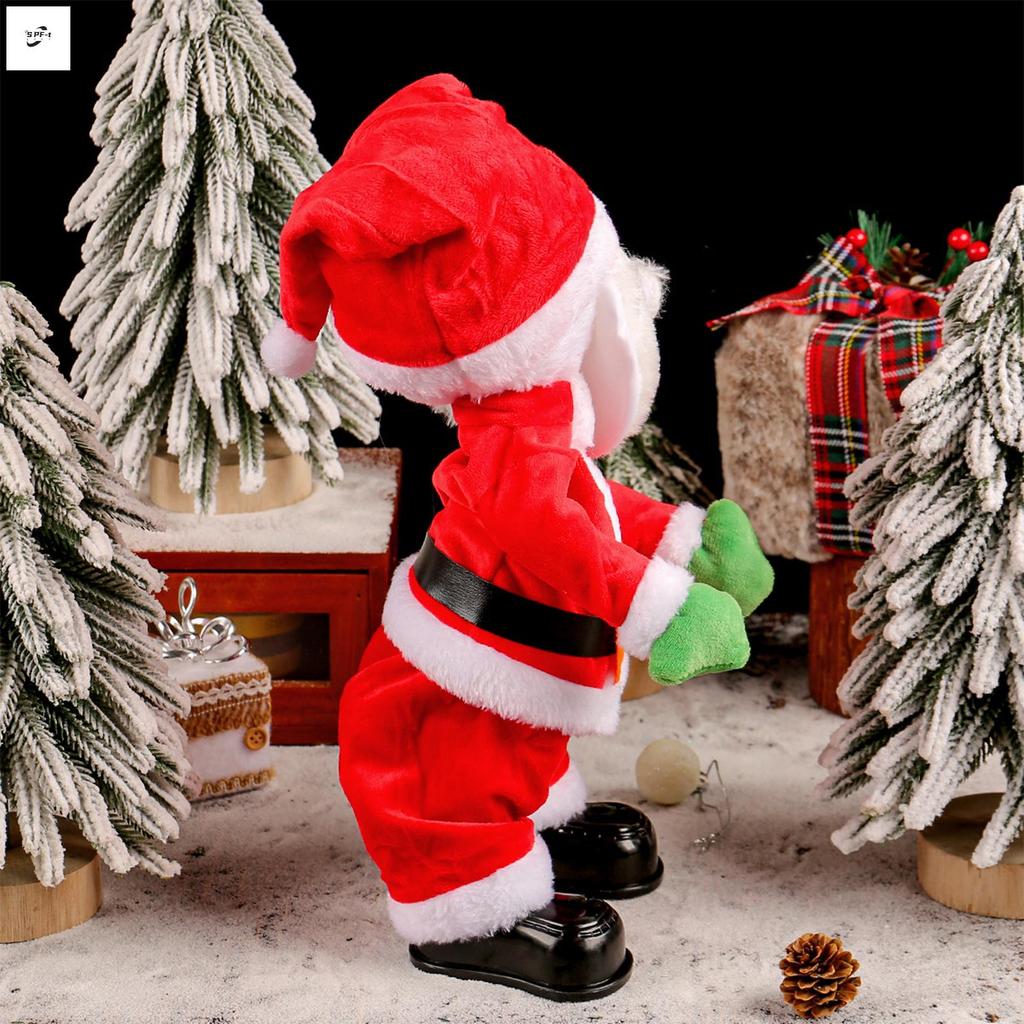 Twerking Santa Claus ของเล่นร้องเพลงภาษาอังกฤษเพลงไฟฟ้า Plush Twerking ของเล่นสําหรับบรรเทาอาการปวดค