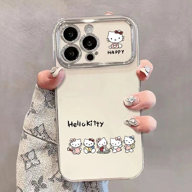 สำหรับ iPhone 16 13 15 17 11 12ProMax7 16 15 14Plus XR XSMax คิตตี้น่ารัก kt 6D การชุบโลหะ BL6DSC29