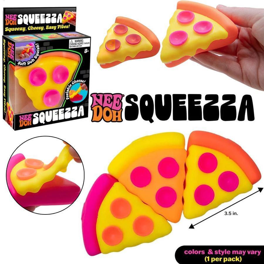 สมจริง NeeDoh Squeeza พิซซ่าบีบของเล่น Squeezable ความเครียด Relievers Nee Doh Pinching Squishy Fidget ของเล่น qiazhilth